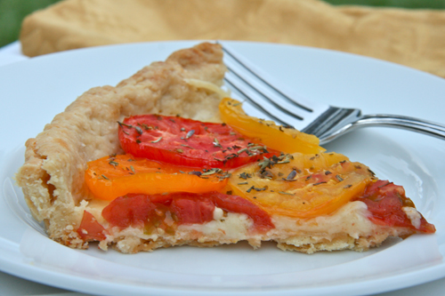 slice of tomato tart